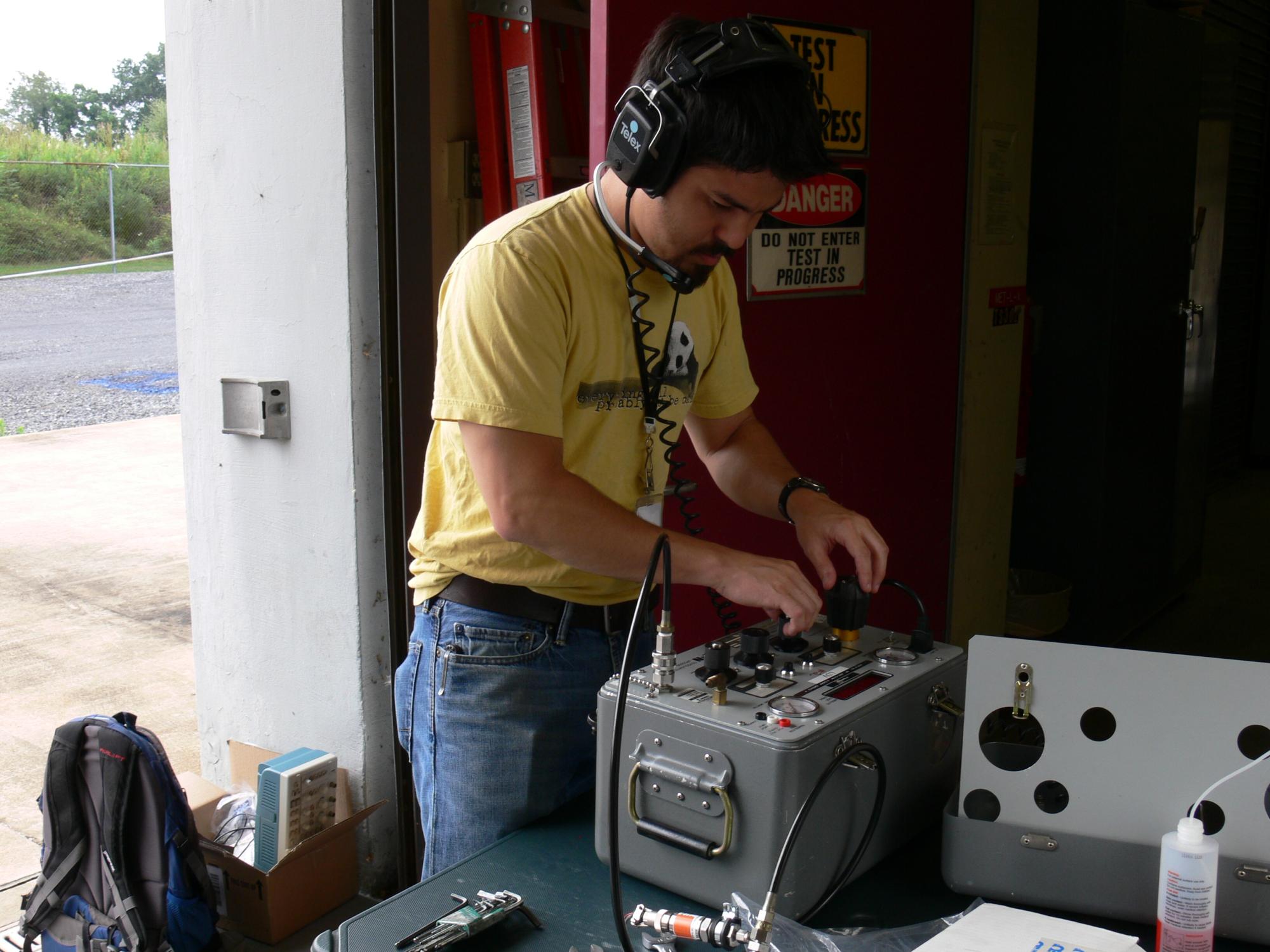 Reuben Busnell working in the lab