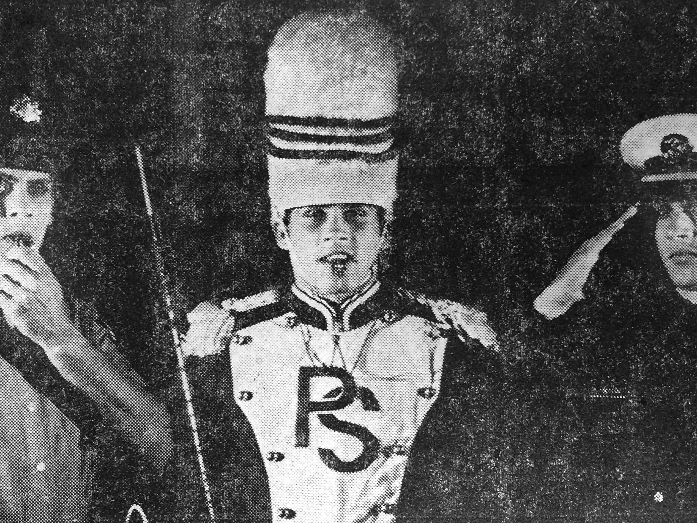 Jeff Robertson, Blue Band drum major, circa 1971