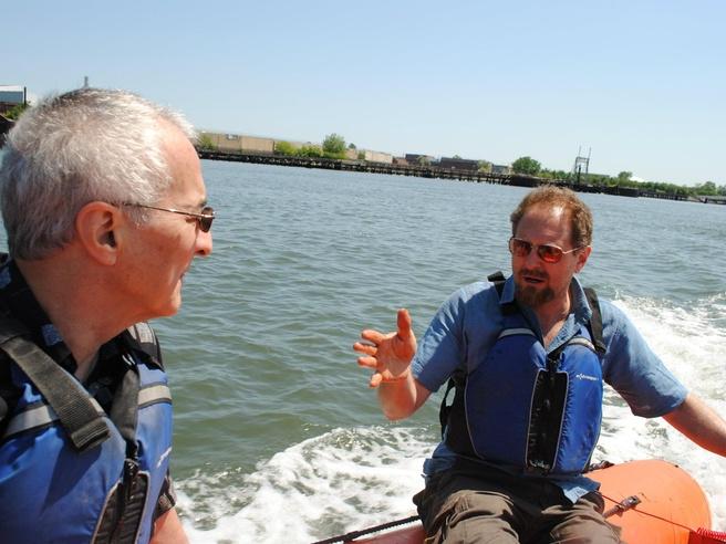 WPSU director conducting interview on boat