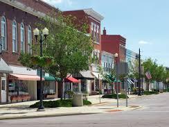 Street in rural town