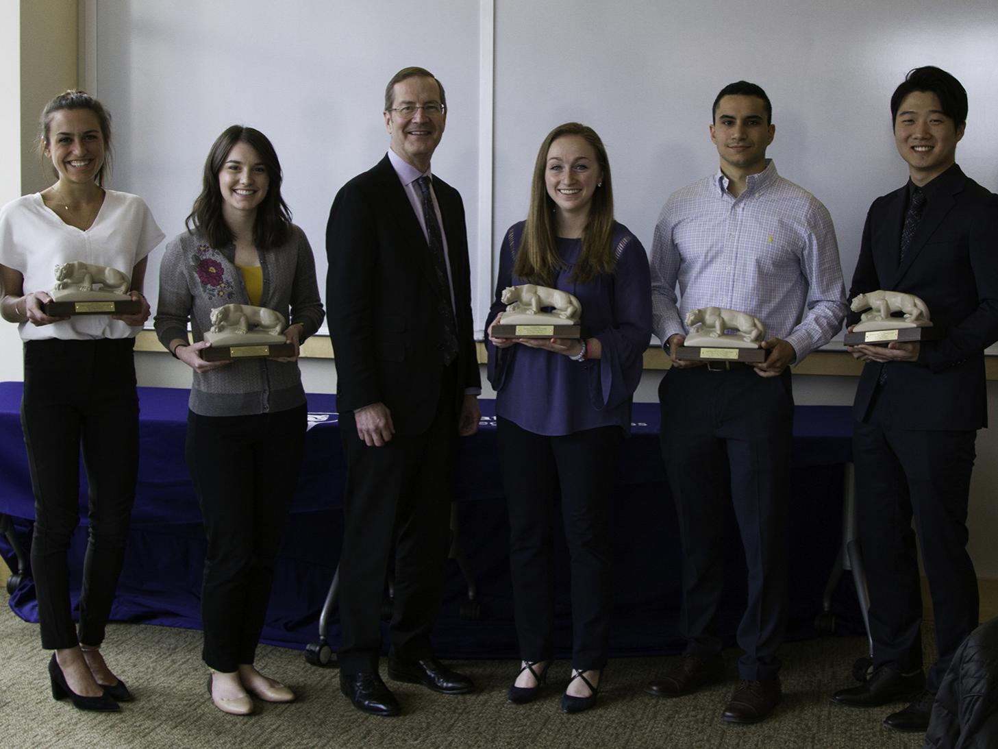 A photo of Smeal's spring 2018 student marshals