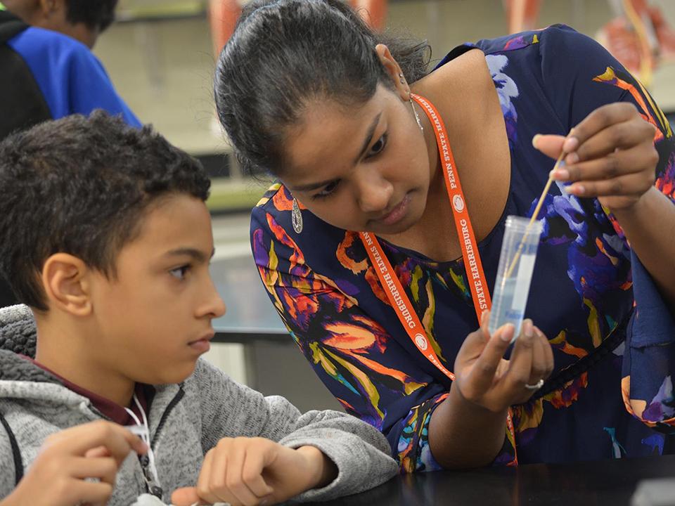 Pravallika Sanke and middle school student