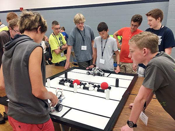 Penn State Mont Alto STEM Camp robotics activity.