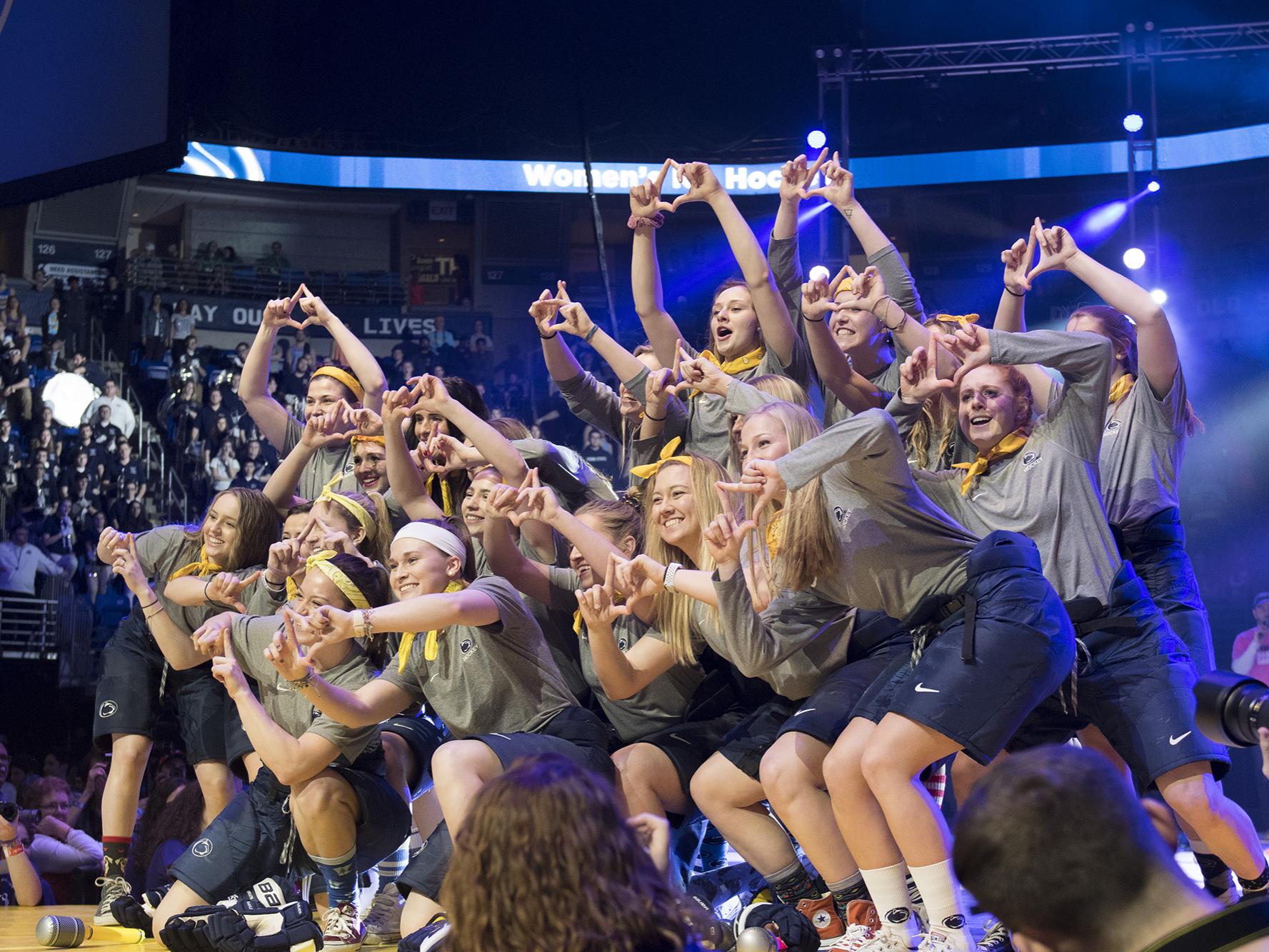 Women's Ice Hockey at Pep Rally
