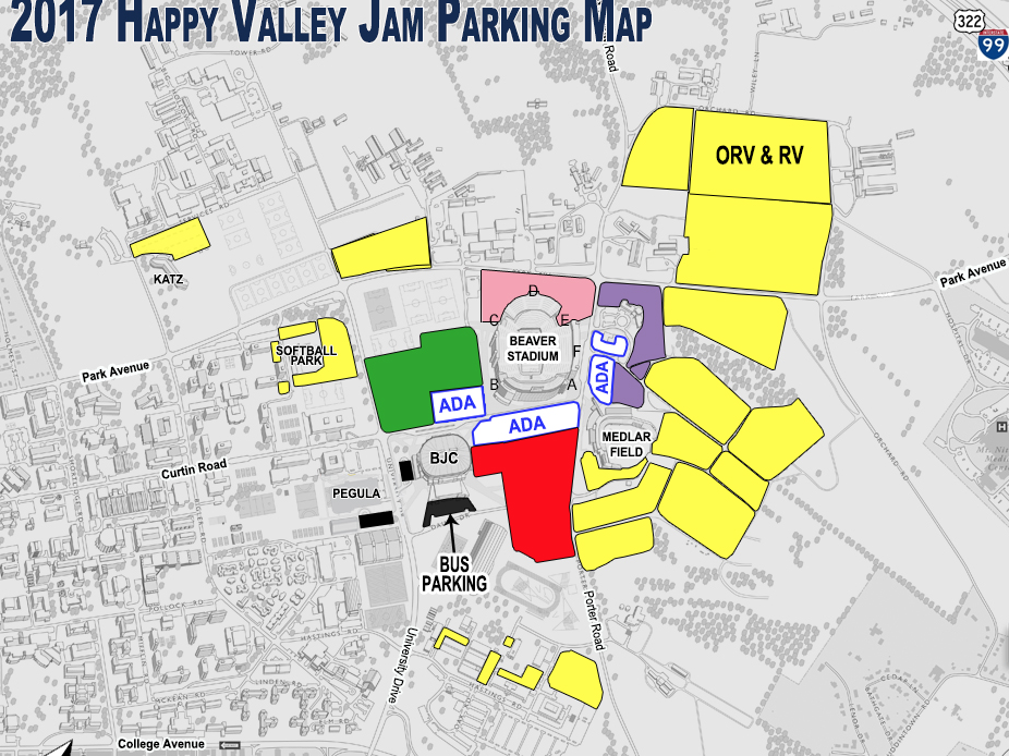 Happy Valley Jam 2017 Parking Map
