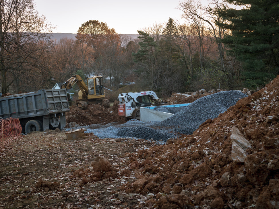 Filling in the foundation at the GreenBuild Duplex, December 2017