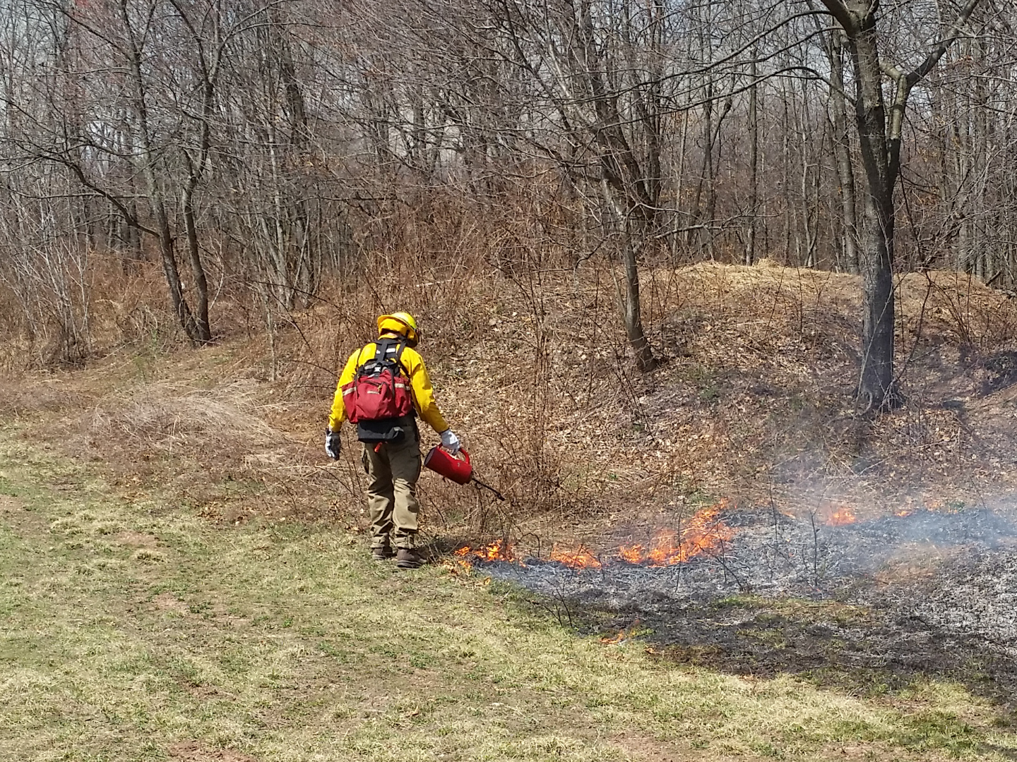 Lighting fire with a drip torch