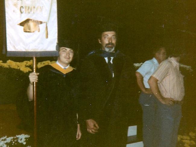 Nels Shirer and John Dutton at Commencement, 1974