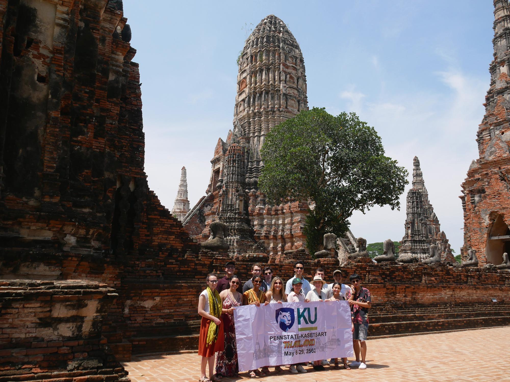 At many of the stops, students were joined by their peers at Kasetsart University.