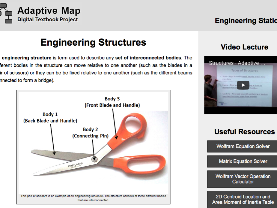 A screenshot of a content page in the digital textbook.  