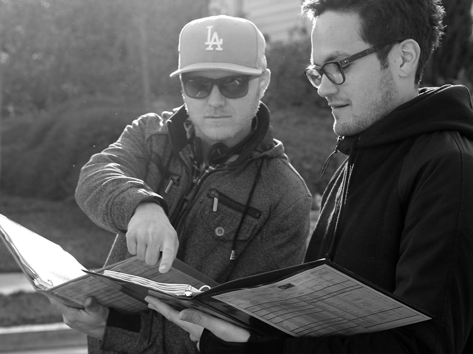 Jason Stuckey and Chris Petrick on set
