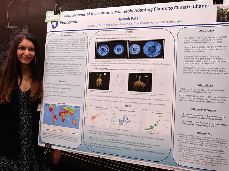 Hannah Patel won Student Choice in the 2017 College of Earth and Mineral Sciences’ Undergraduate Poster Exhibition.