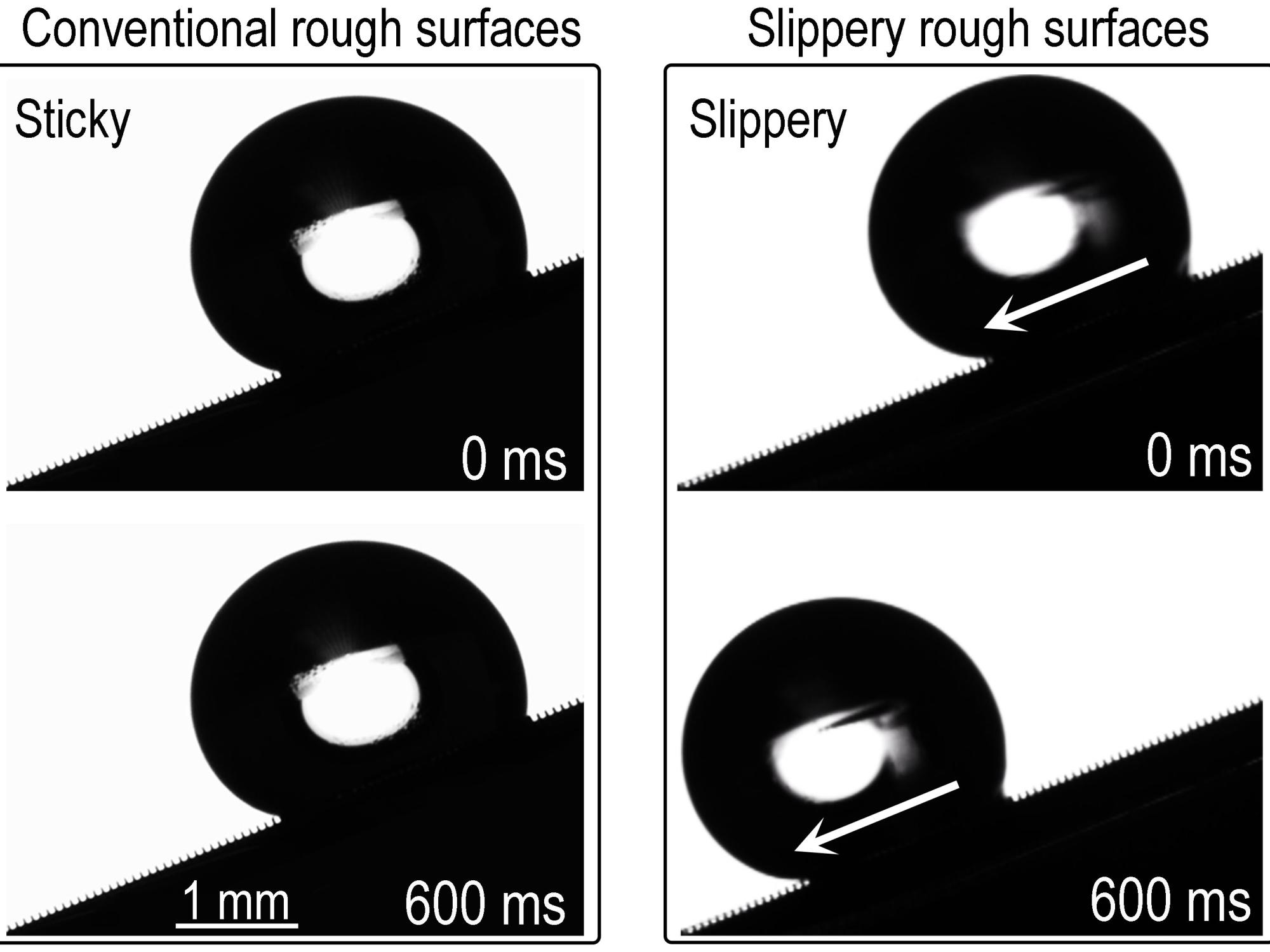 4 images of repelling water