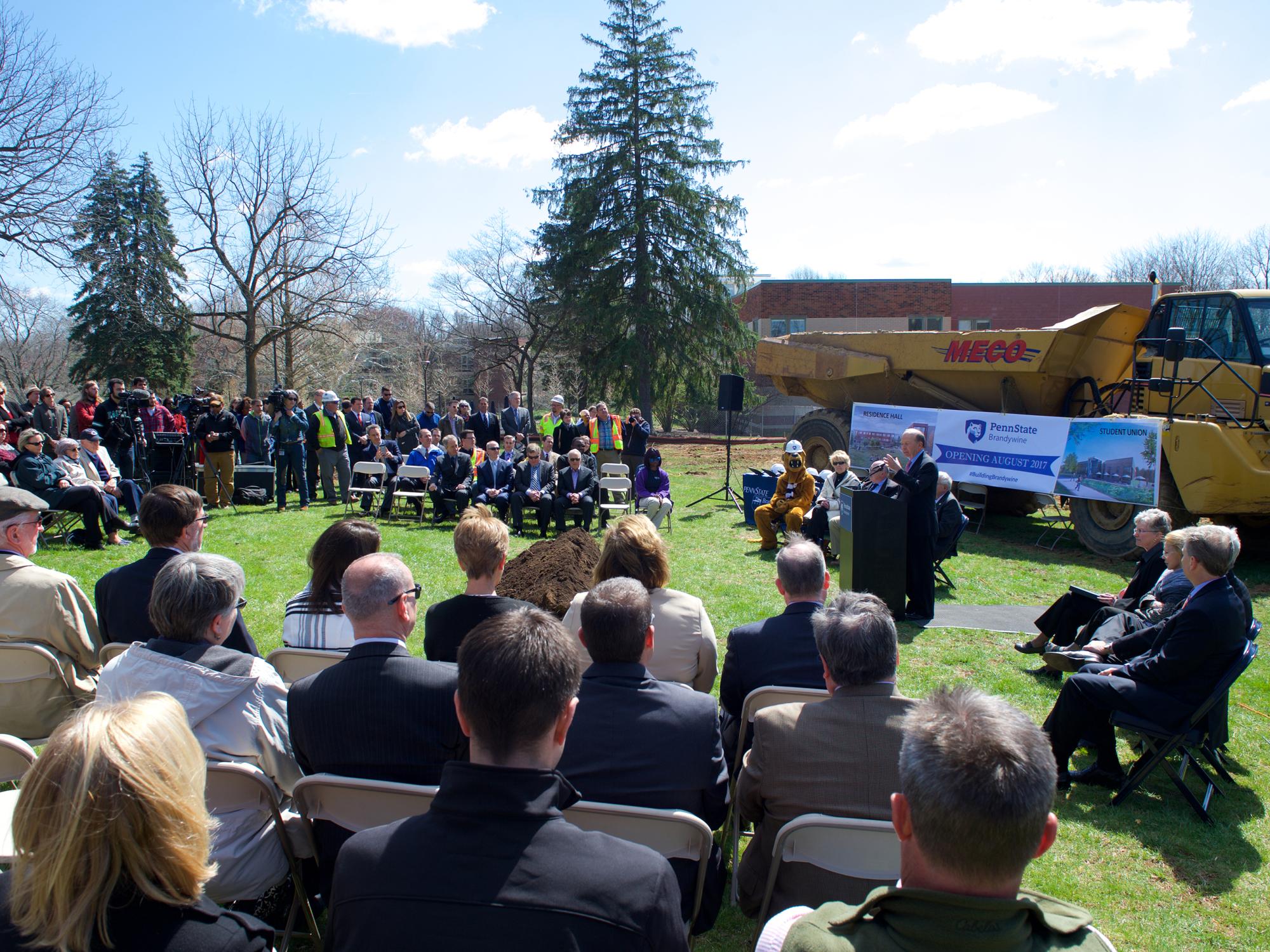 Attendees gather for ceremony  