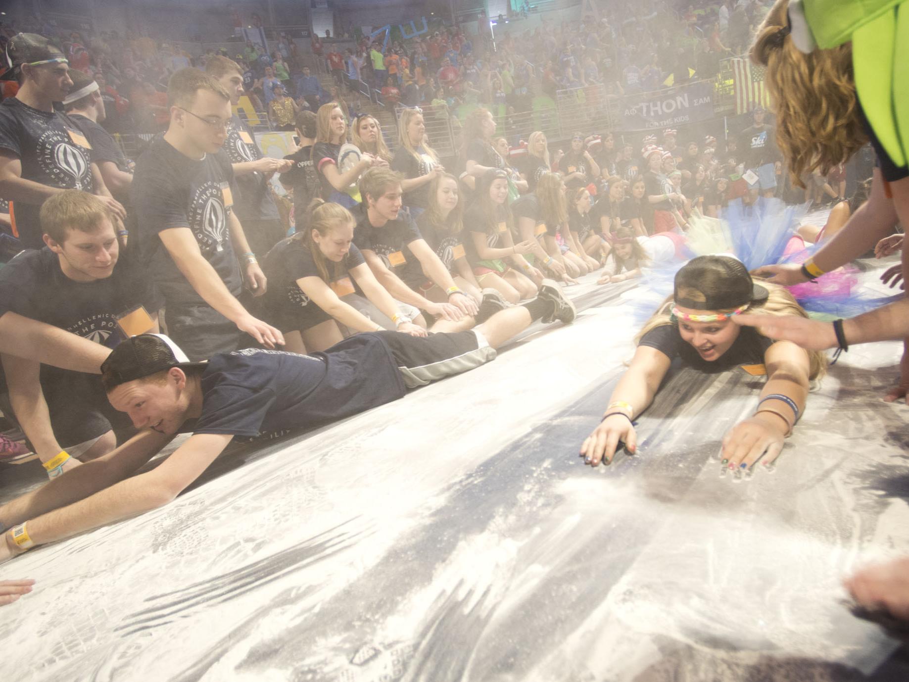 THON dancers sliding 