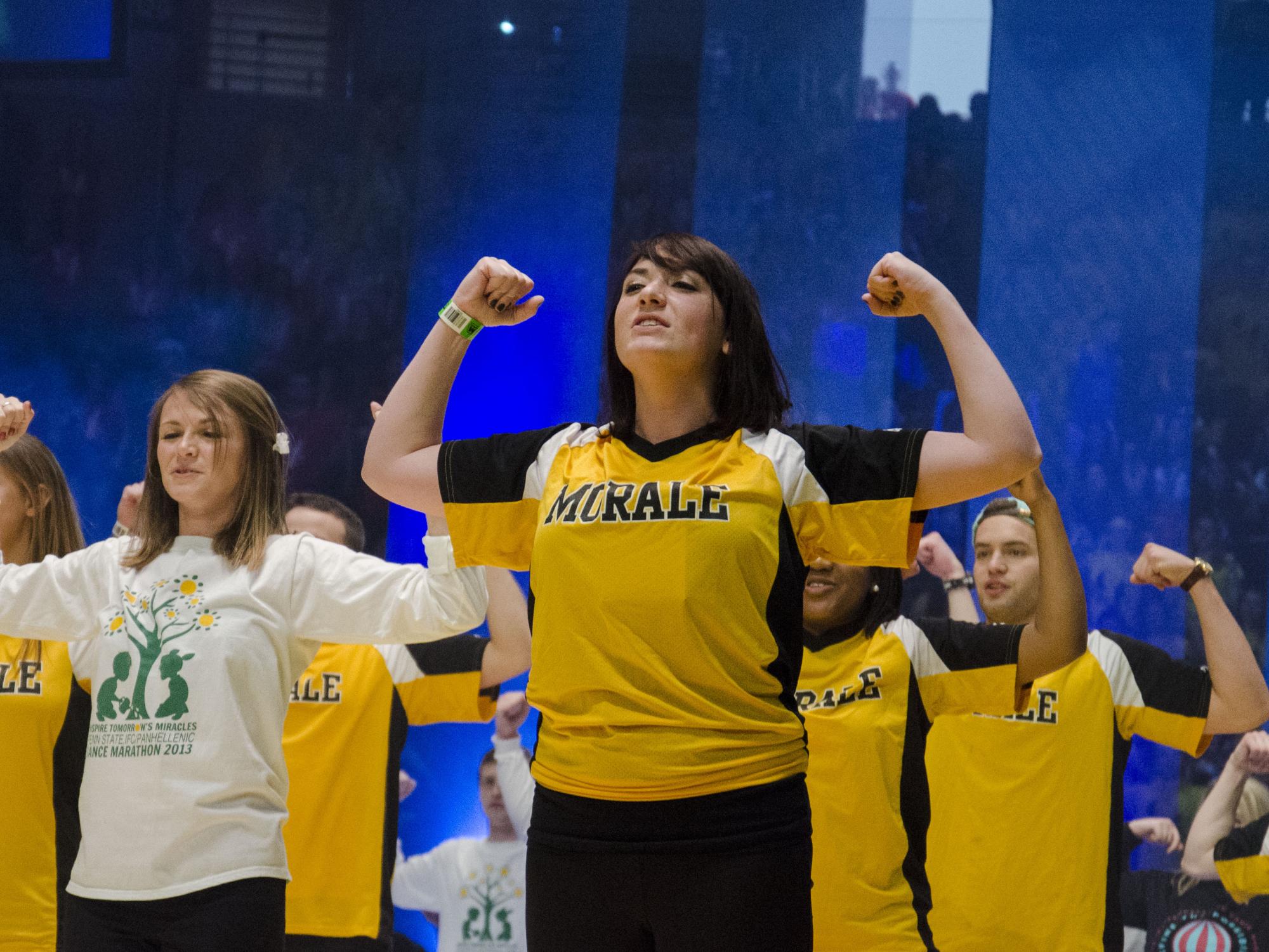 Morale captains leading a dance
