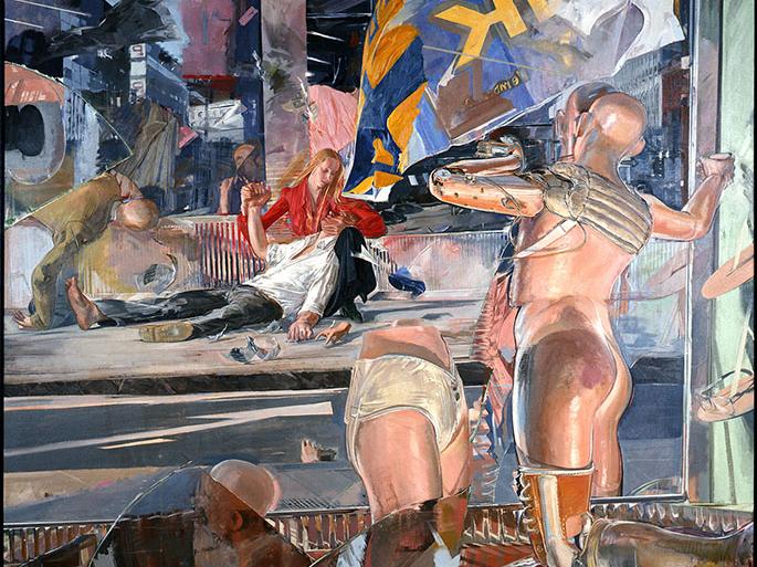 Jerome Witkin, "Kill-Joy (To the Passion of Käthe Kollwitz)," 1975–76, oil on canvas, 76.47.