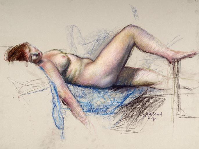 G. Daniel Massad, "Figure Study, Nude," 1990.