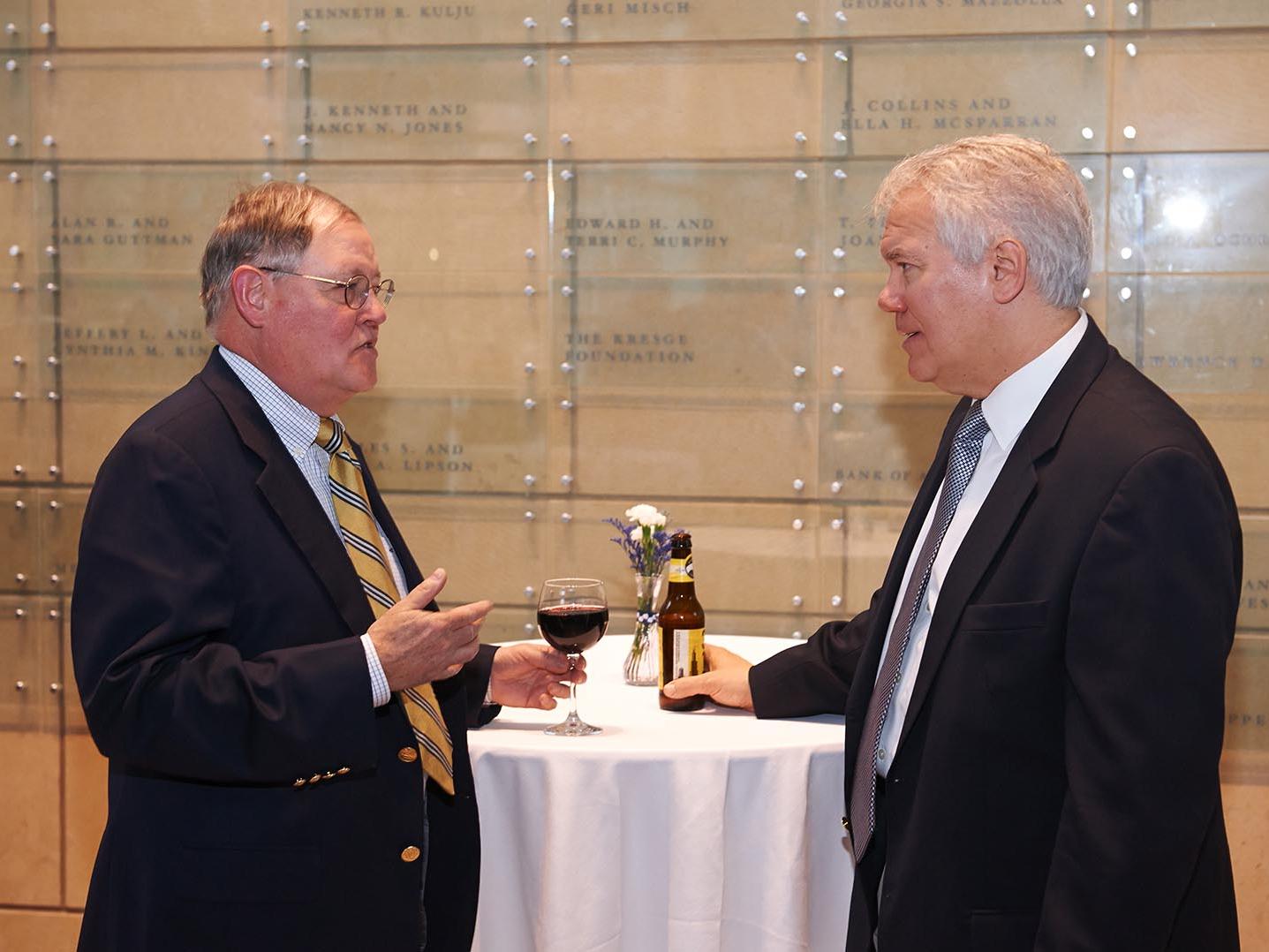 Howard Trauger ’69, member of Smeal’s For the Future Campaign Committee, with Jim Knoeller ’82 Finance