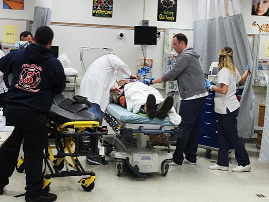 Nursing students during Mont Alto Trauma Scenario