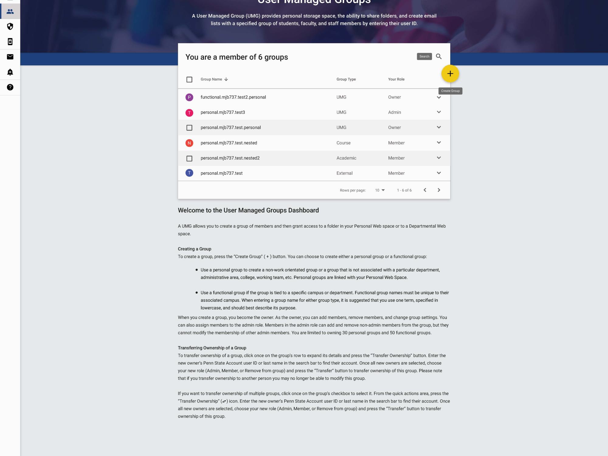 Redesigned UMG web page