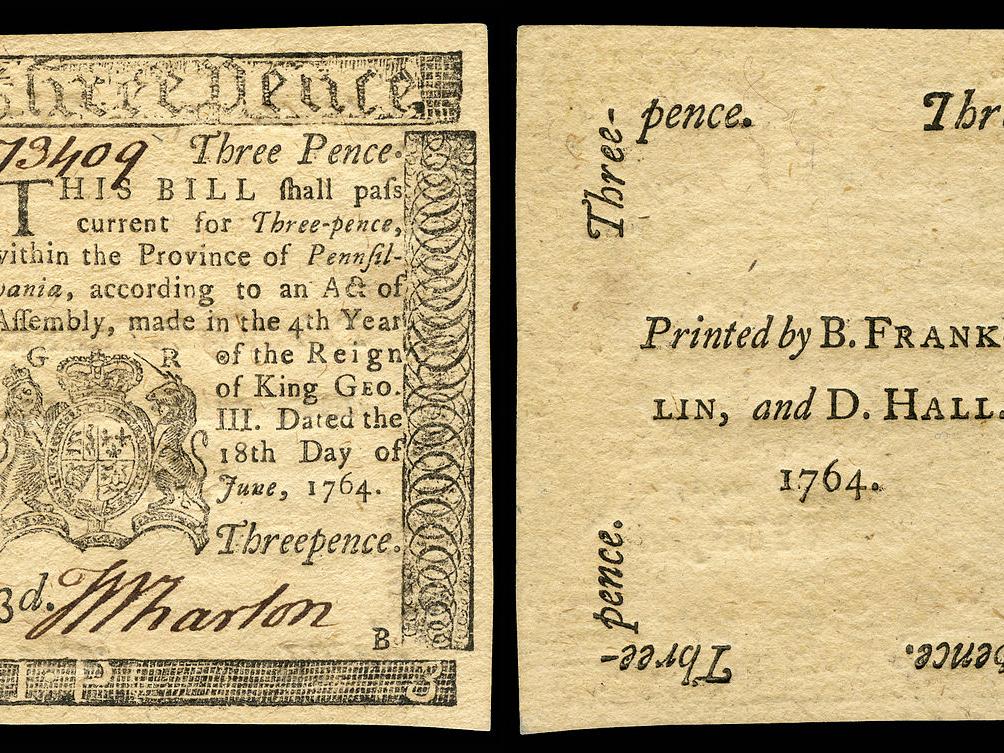 3-pency note from Pa.