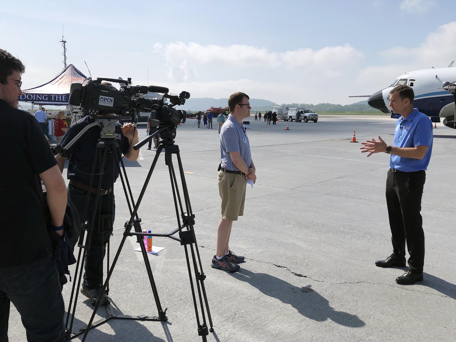 Rob Lydick conducts an interview for Weather World’s award winning Hurricane Week 2019 series.