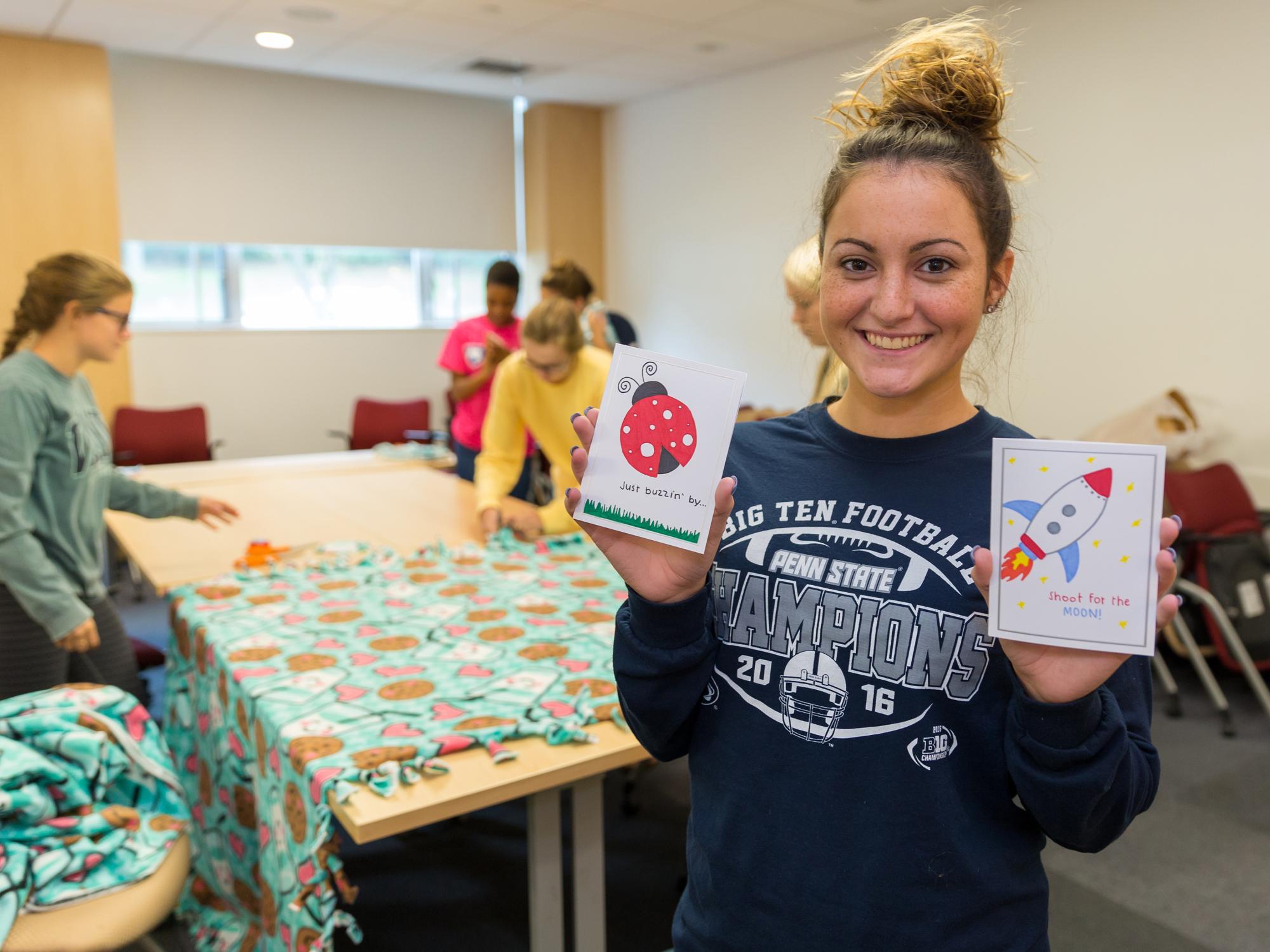 Carly Dill made cards for children who are hospitalized