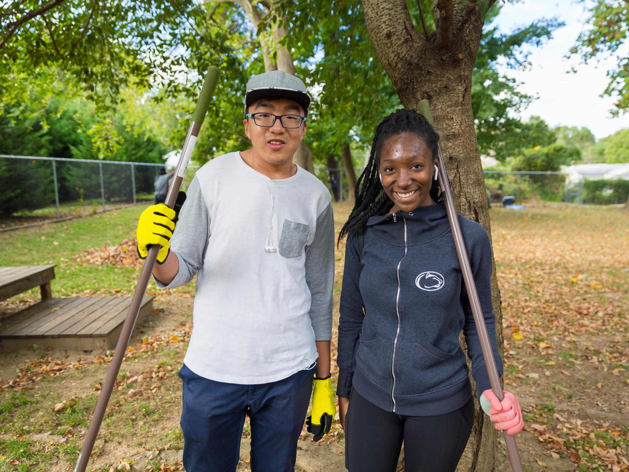 Kezi Li and Alexandria Hatchett at the Providence Animal Center.