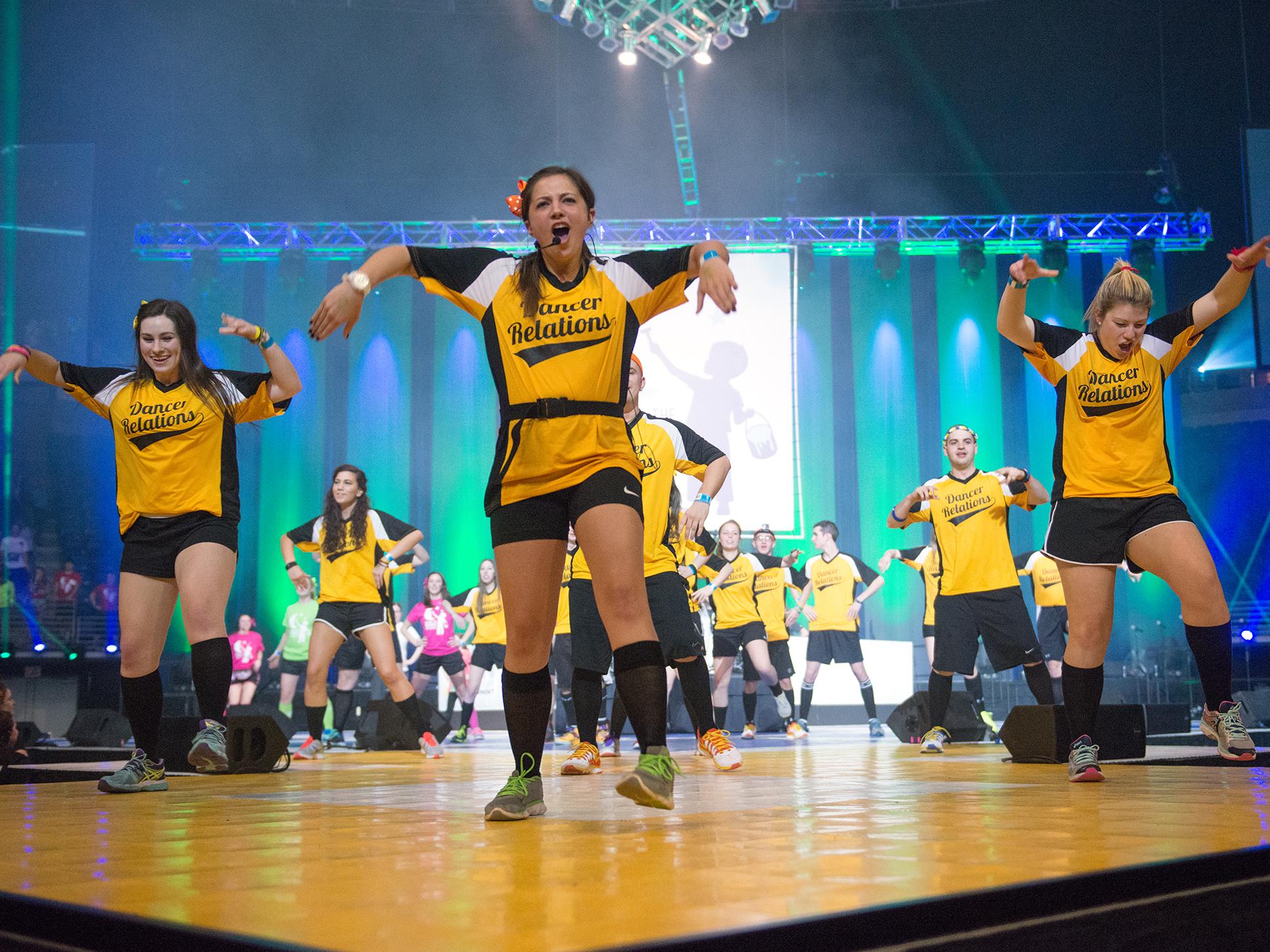 Dance captains leading the line dance at THON 2015