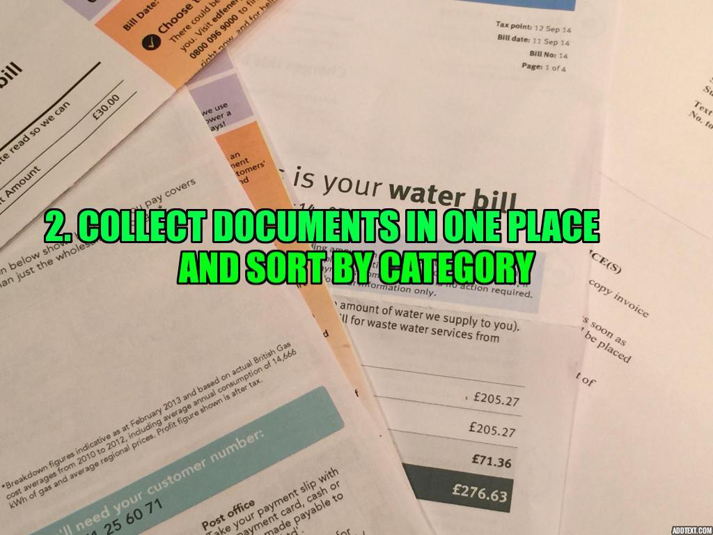  Collect documents in one place and sort by category