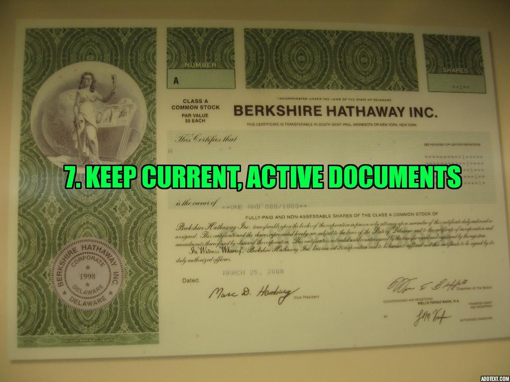 Keep current, active documents
