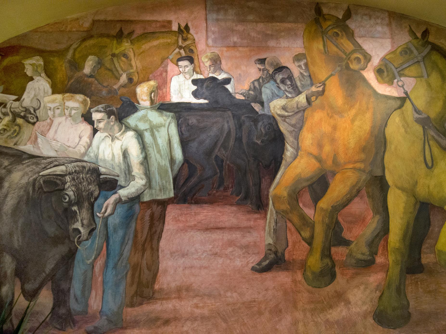 Livestock Panel of Land-Grant Frescoes in Old Main