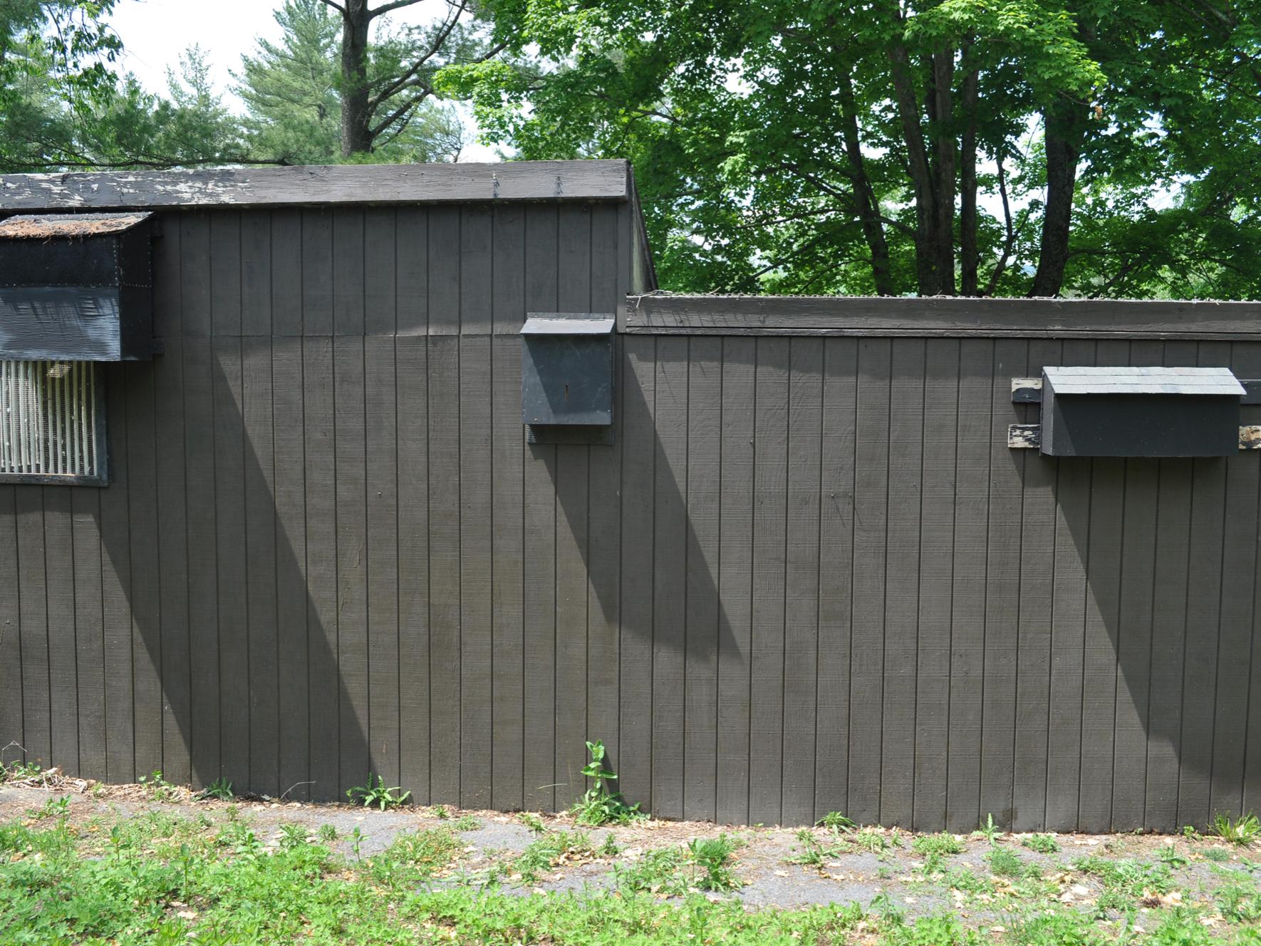 Shaver's Creek bat boxes on the building