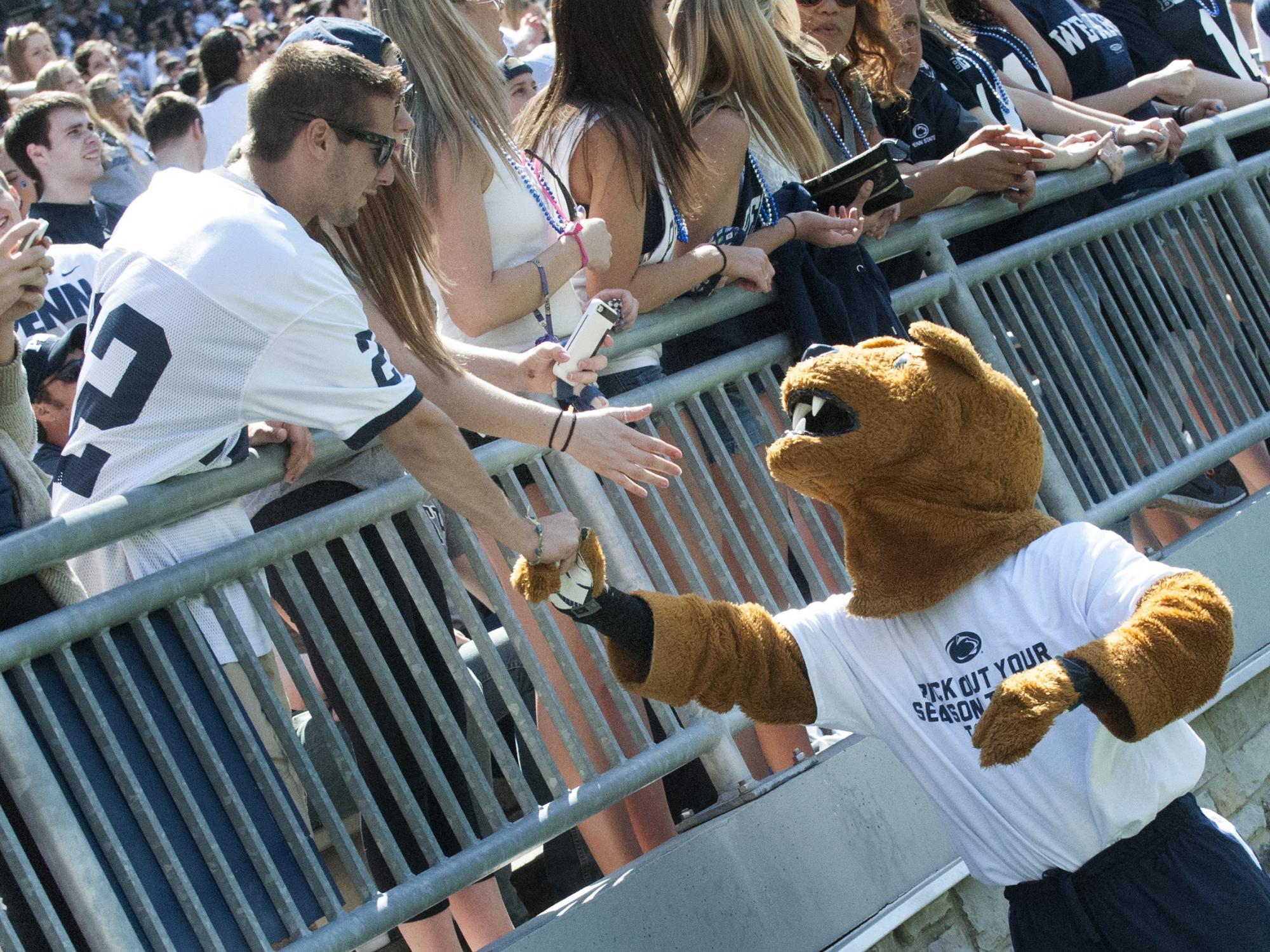 Nittany Lion at Blue-White game