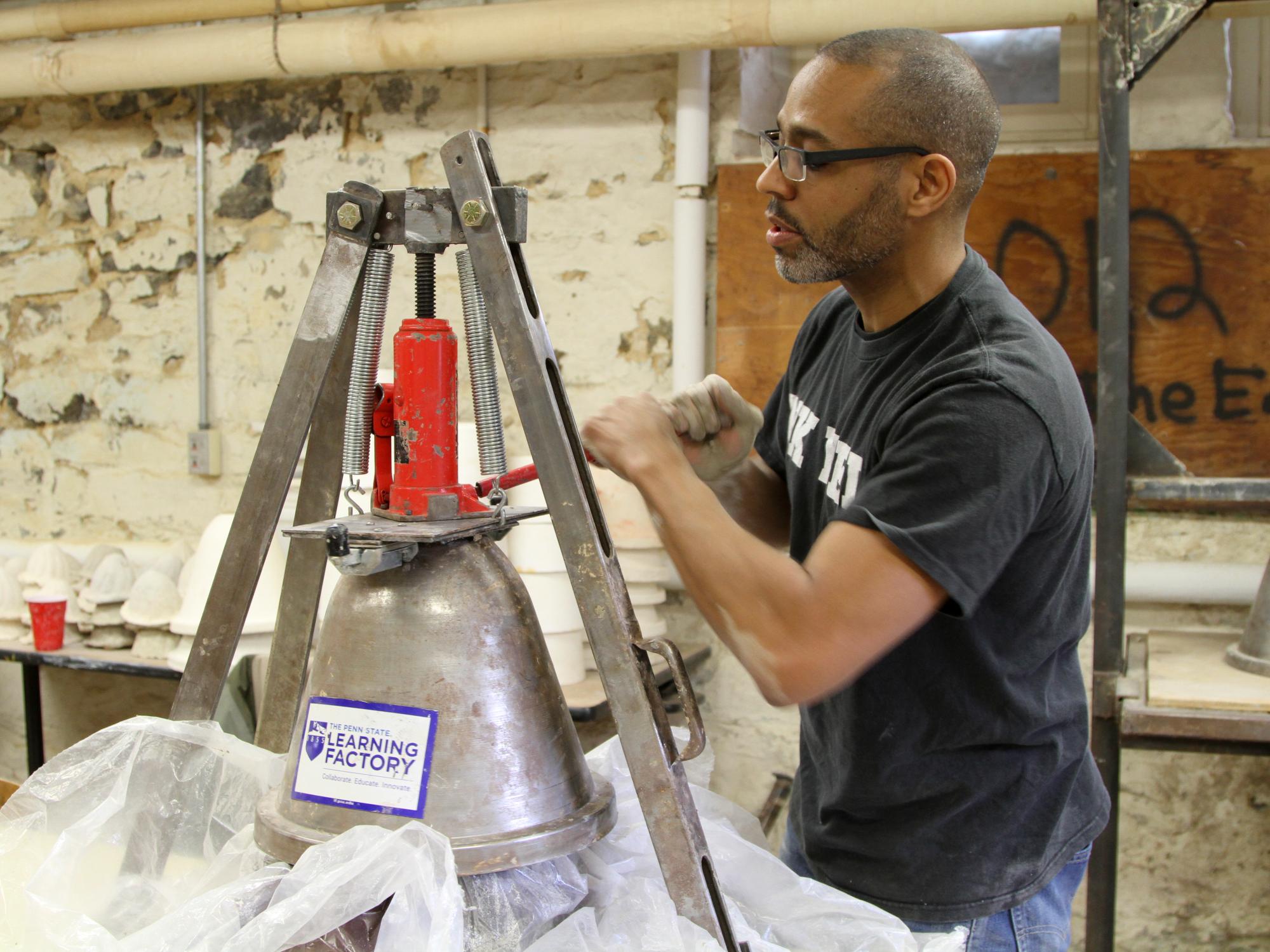 B. Stephen Carpenter II uses a portable filter press.