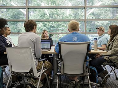students in discussion