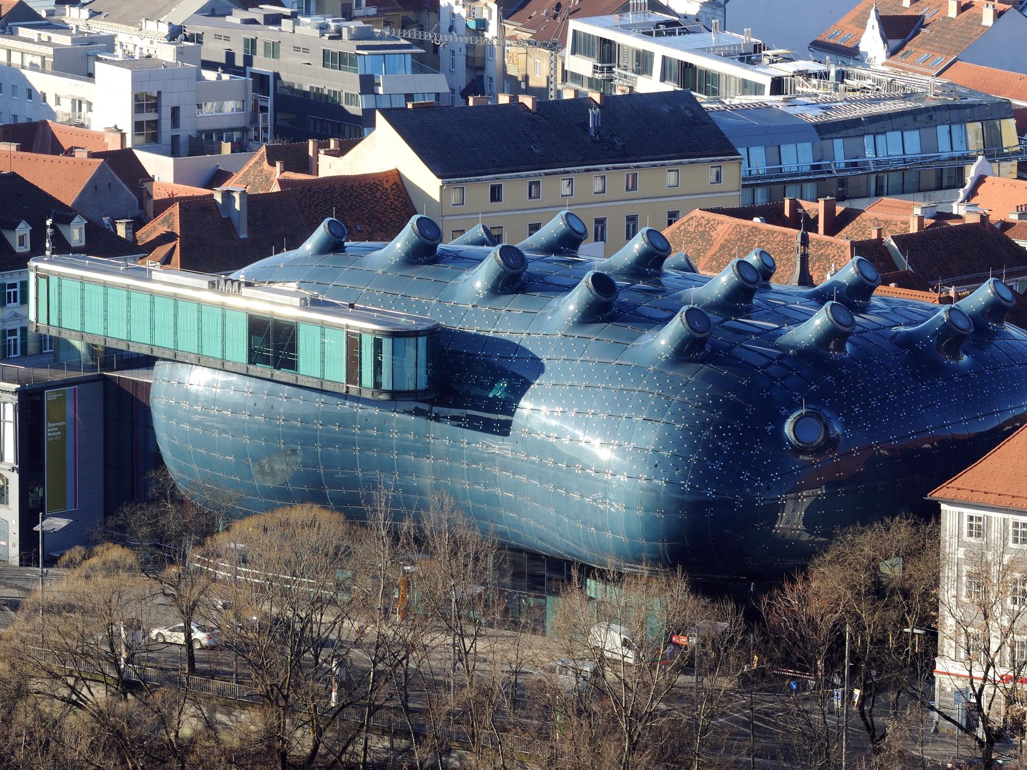 Kunsthaus, Graz, Austria – designed by Peter Cook and Colin Fournier.