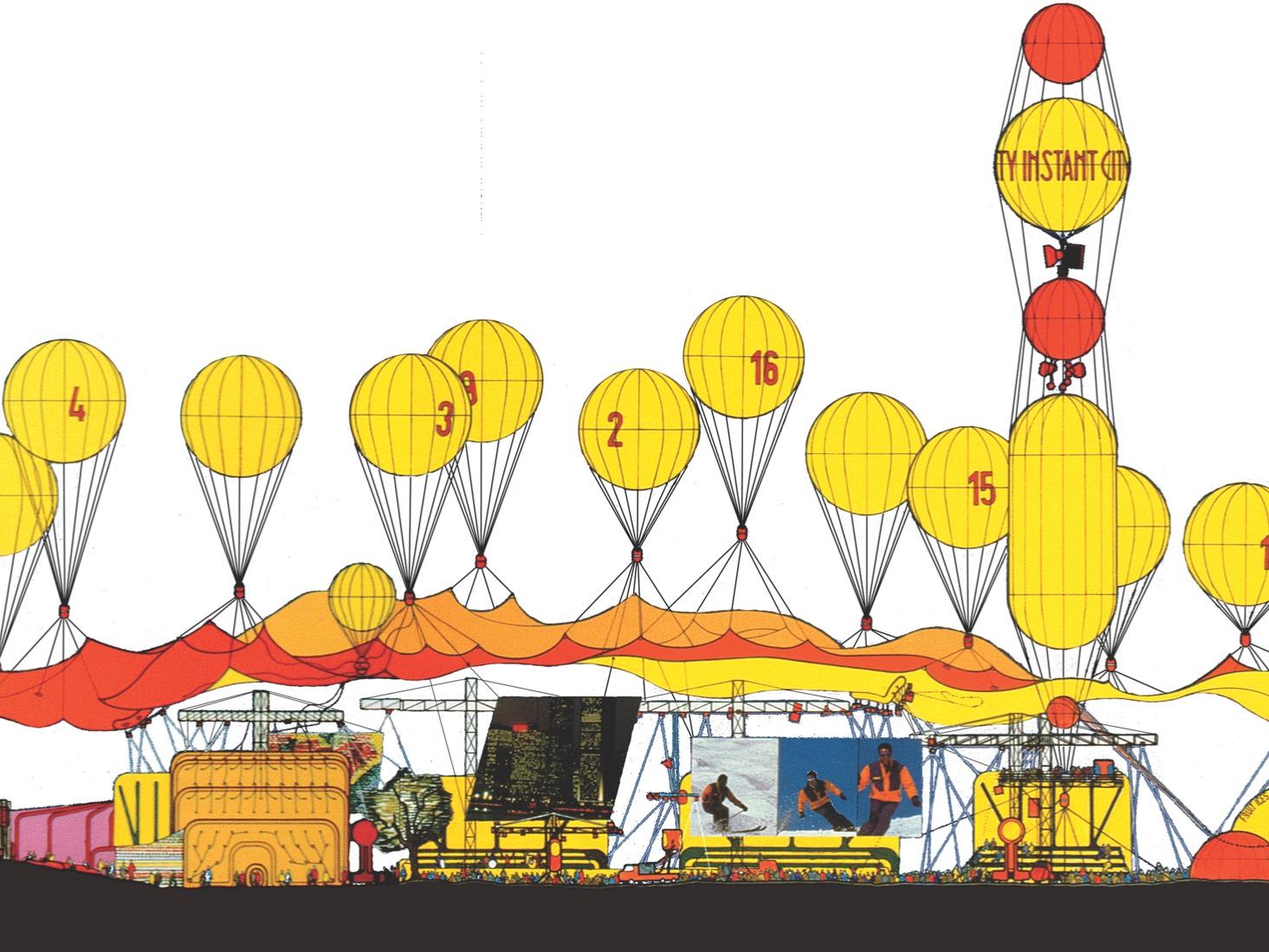 Instant City architectural drawing by Peter Cook