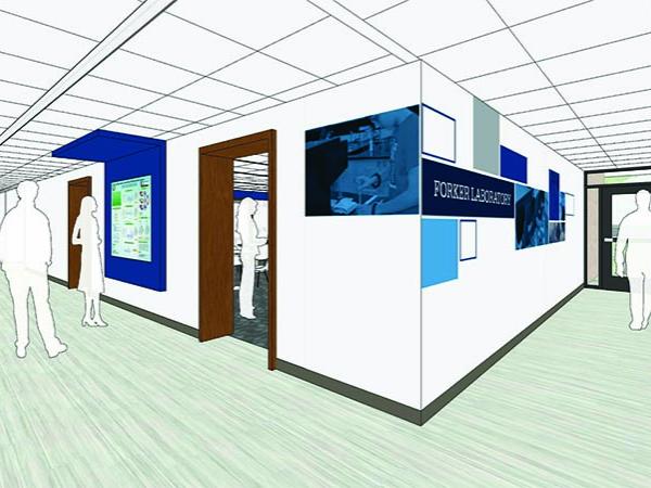 Rendering of hallway intersection