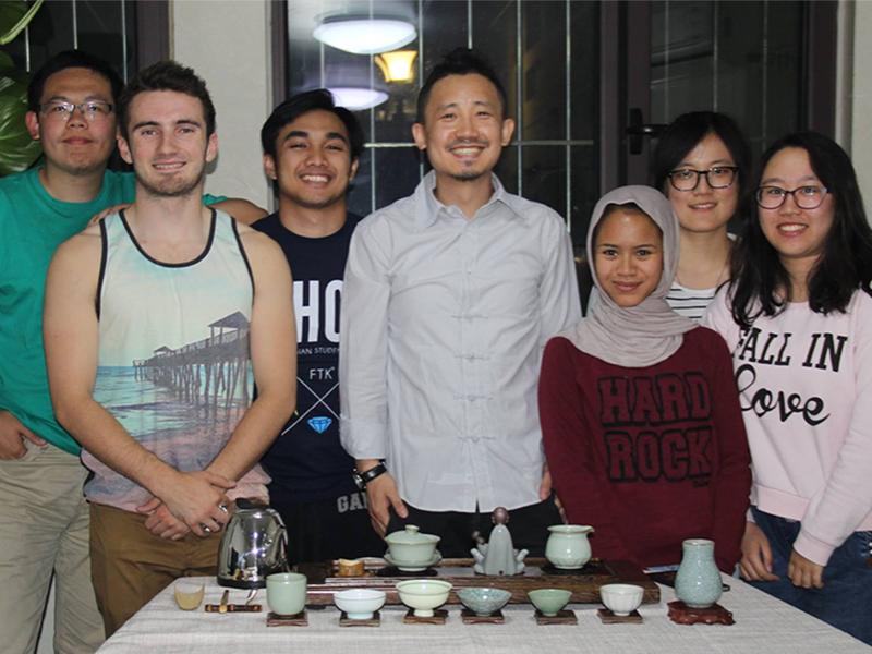 Students at tea ceremony