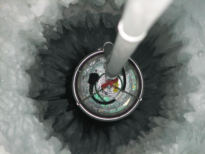 A DOM descending into the ice