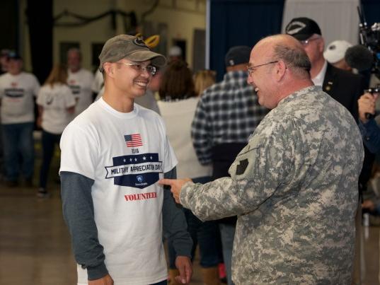 Michael del Rosario at the Military Appreciation Tailgate 