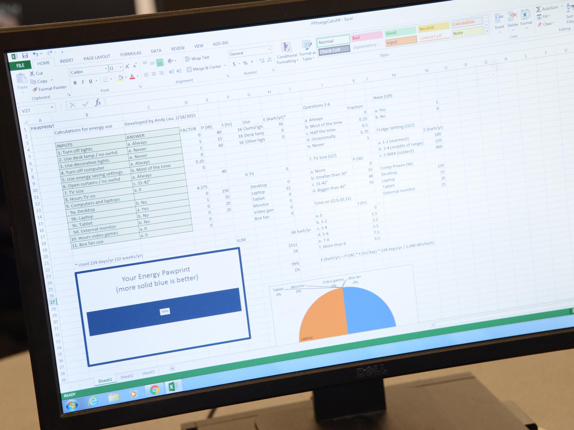 Penn State PawPrint Excel Energy Calculator