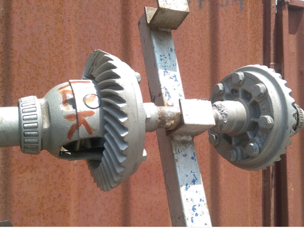 dumbbell made of machine parts