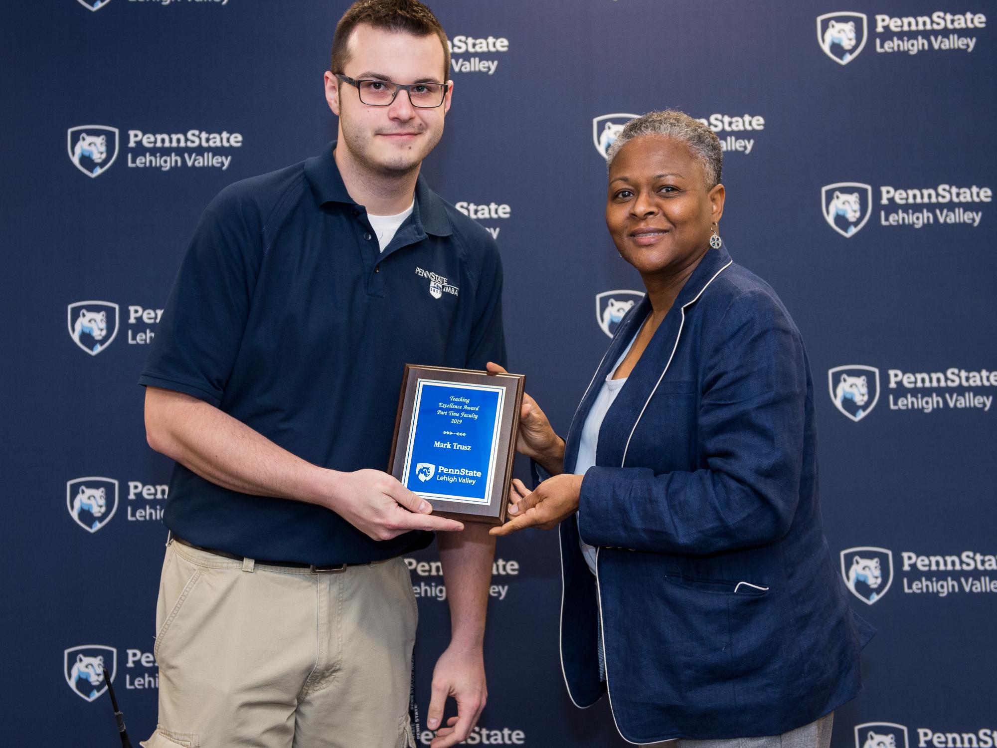man accepted award from woman