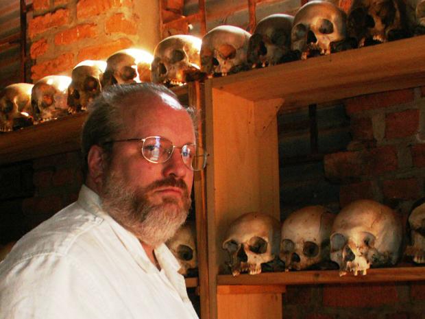 Randall in front of skulls
