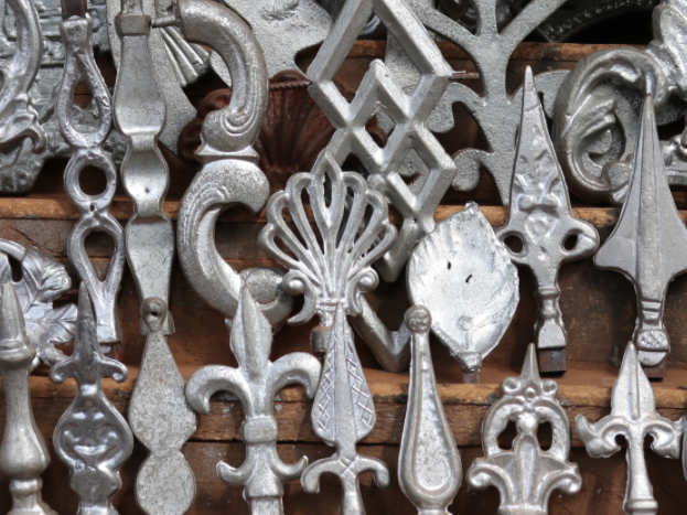 decorative finials made of recovered metal