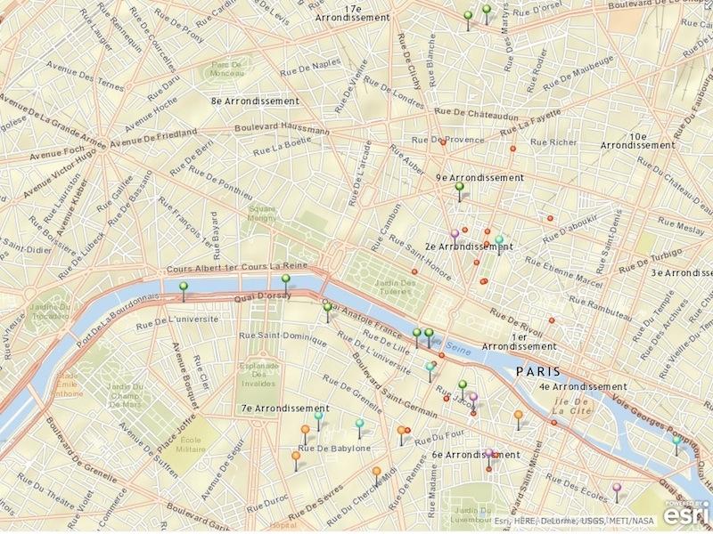 Screenshot of the French GIS Map