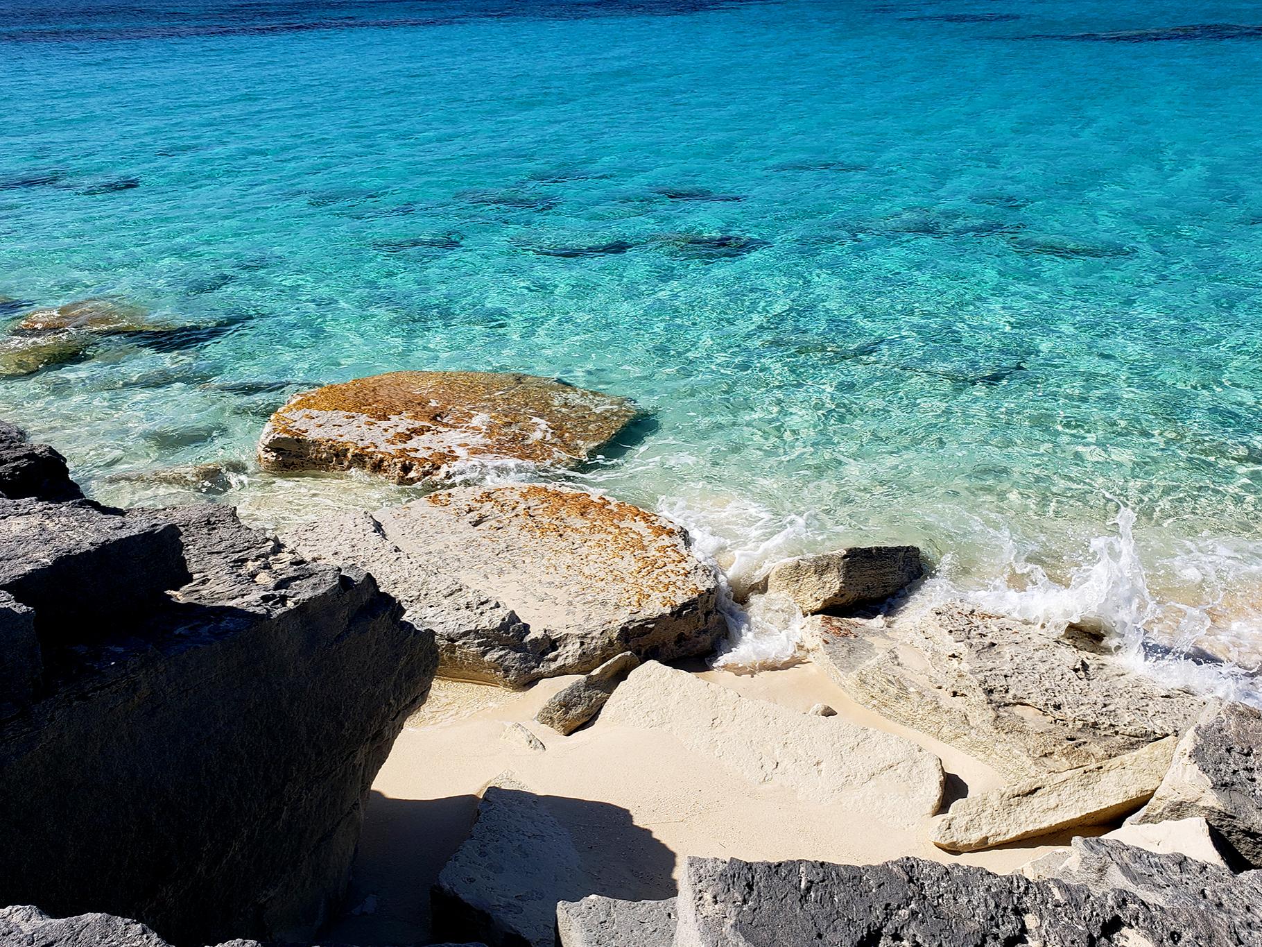 Students studied the science behind the land and water of San Salvador, an island district of the Bahamas.